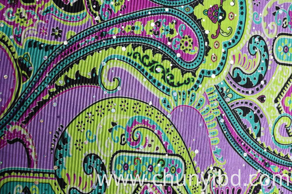 100% Polyester Print Aop Chip Crepe Fabric